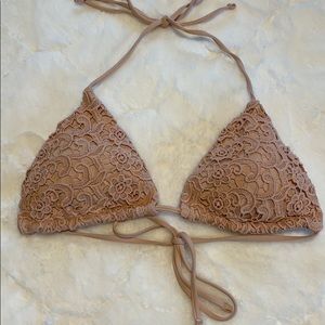 Blush crochet bikini top
